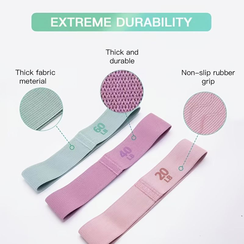 Fabric Booty Bands — 3 Resistance Levels