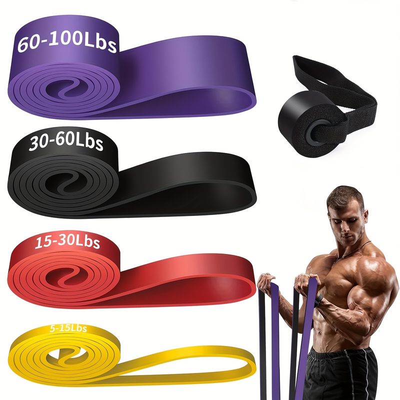 Home Gym Band Kit — 4 Bands + Door Anchor
